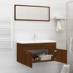 vidaXL Set mobilier de baie, 2 piese, stejar maro, lemn prelucrat vidaXL Set mobilier de baie, 2 piese, stejar maro, lemn prelucrat
