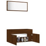 vidaXL Set mobilier de baie, 2 piese, stejar maro, lemn prelucrat vidaXL Set mobilier de baie, 2 piese, stejar maro, lemn prelucrat