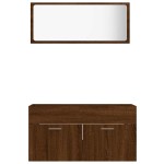 vidaXL Set mobilier de baie, 2 piese, stejar maro, lemn prelucrat vidaXL Set mobilier de baie, 2 piese, stejar maro, lemn prelucrat
