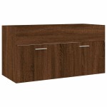vidaXL Set mobilier de baie, 2 piese, stejar maro, lemn prelucrat vidaXL Set mobilier de baie, 2 piese, stejar maro, lemn prelucrat