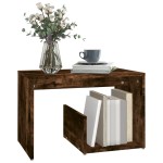 vidaXL Masă laterală, stejar fumuriu, 59x36x38 cm, lemn compozit vidaXL Masă laterală, stejar fumuriu, 59x36x38 cm, lemn compozit