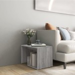 vidaXL Masă laterală, gri sonoma, 59x36x38 cm, lemn compozit vidaXL Masă laterală, gri sonoma, 59x36x38 cm, lemn compozit