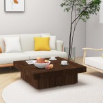 vidaXL Măsuță de cafea, stejar maro, 90x90x28 cm, lemn prelucrat vidaXL Măsuță de cafea, stejar maro, 90x90x28 cm, lemn prelucrat