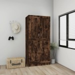vidaXL Șifonier, stejar fumuriu, 82,5x51,5x180 cm, lemn prelucrat vidaXL Șifonier, stejar fumuriu, 82,5x51,5x180 cm, lemn prelucrat