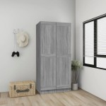vidaXL Șifonier, gri sonoma, 82,5x51,5x180 cm, lemn prelucrat vidaXL Șifonier, gri sonoma, 82,5x51,5x180 cm, lemn prelucrat