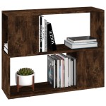 vidaXL Bibliotecă/Separator de cameră, stejar fumuriu, 80x24x63 cm vidaXL Bibliotecă/Separator de cameră, stejar fumuriu, 80x24x63 cm