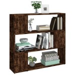 vidaXL Bibliotecă/Separator de cameră, stejar afumat, 100x24x194 cm vidaXL Bibliotecă/Separator de cameră, stejar afumat, 100x24x194 cm