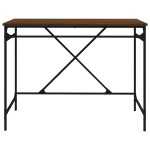 vidaXL Birou, stejar maro, 100x50x75 cm, lemn prelucrat și fier