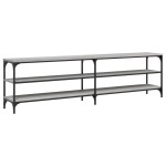 vidaXL Comodă TV, gri sonoma, 180x30x50 cm, lemn prelucrat și metal vidaXL Comodă TV, gri sonoma, 180x30x50 cm, lemn prelucrat și metal