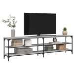 vidaXL Comodă TV, gri sonoma, 180x30x50 cm, lemn prelucrat și metal vidaXL Comodă TV, gri sonoma, 180x30x50 cm, lemn prelucrat și metal