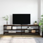 vidaXL Comodă TV, stejar maro, 180x30x50 cm lemn prelucrat și metal