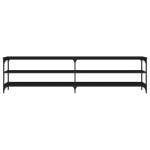 vidaXL Comodă TV, negru, 200x30x50 cm, lemn prelucrat și metal