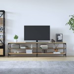 vidaXL Comodă TV, stejar sonoma, 200x30x50 cm, lemn prelucrat și metal vidaXL Comodă TV, stejar sonoma, 200x30x50 cm, lemn prelucrat și metal