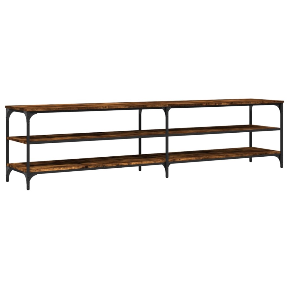 vidaXL Comodă TV, stejar fumuriu, 200x30x50 cm lemn prelucrat și metal