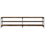 vidaXL Comodă TV, stejar fumuriu, 200x30x50 cm lemn prelucrat și metal
