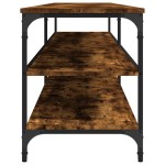 vidaXL Comodă TV, stejar fumuriu, 200x30x50 cm lemn prelucrat și metal