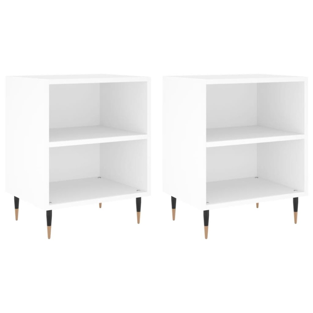 vidaXL Noptiere, 2 buc, alb, 40x30x50 cm, lemn compozit