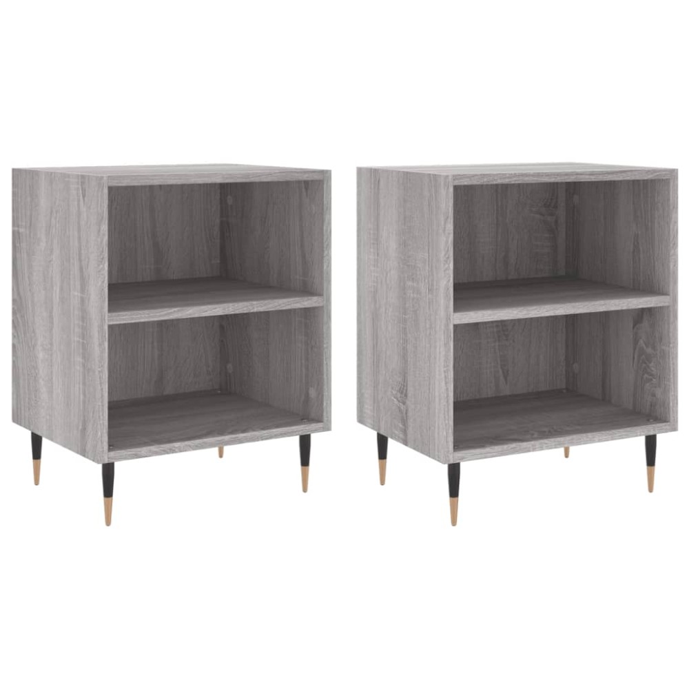 vidaXL Noptiere, 2 buc., gri sonoma, 40x30x50 cm, lemn compozit