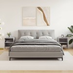vidaXL Noptiere, 2 buc., gri sonoma, 40x30x50 cm, lemn compozit vidaXL Noptiere, 2 buc., gri sonoma, 40x30x50 cm, lemn compozit