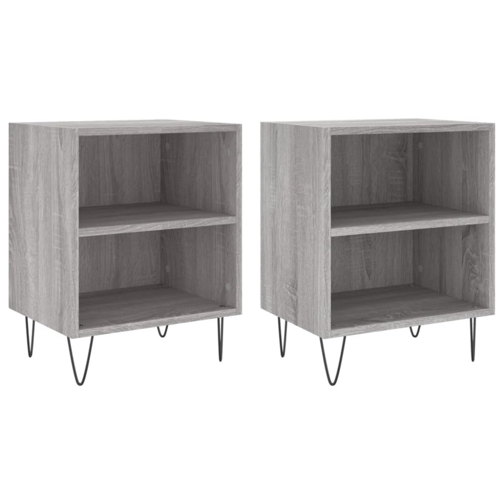 vidaXL Noptiere, 2 buc., gri sonoma, 40x30x50 cm, lemn compozit