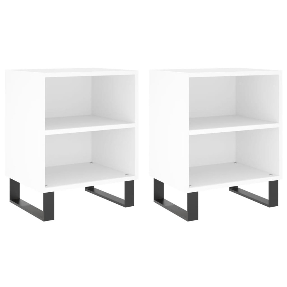 vidaXL Noptiere, 2 buc, alb, 40x30x50 cm, lemn compozit
