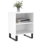 vidaXL Noptiere, 2 buc., alb extralucios, 40x30x50 cm, lemn compozit vidaXL Noptiere, 2 buc., alb extralucios, 40x30x50 cm, lemn compozit