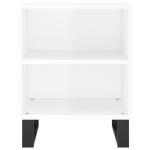 vidaXL Noptiere, 2 buc., alb extralucios, 40x30x50 cm, lemn compozit vidaXL Noptiere, 2 buc., alb extralucios, 40x30x50 cm, lemn compozit