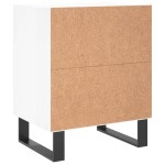 vidaXL Noptiere, 2 buc., alb extralucios, 40x30x50 cm, lemn compozit vidaXL Noptiere, 2 buc., alb extralucios, 40x30x50 cm, lemn compozit