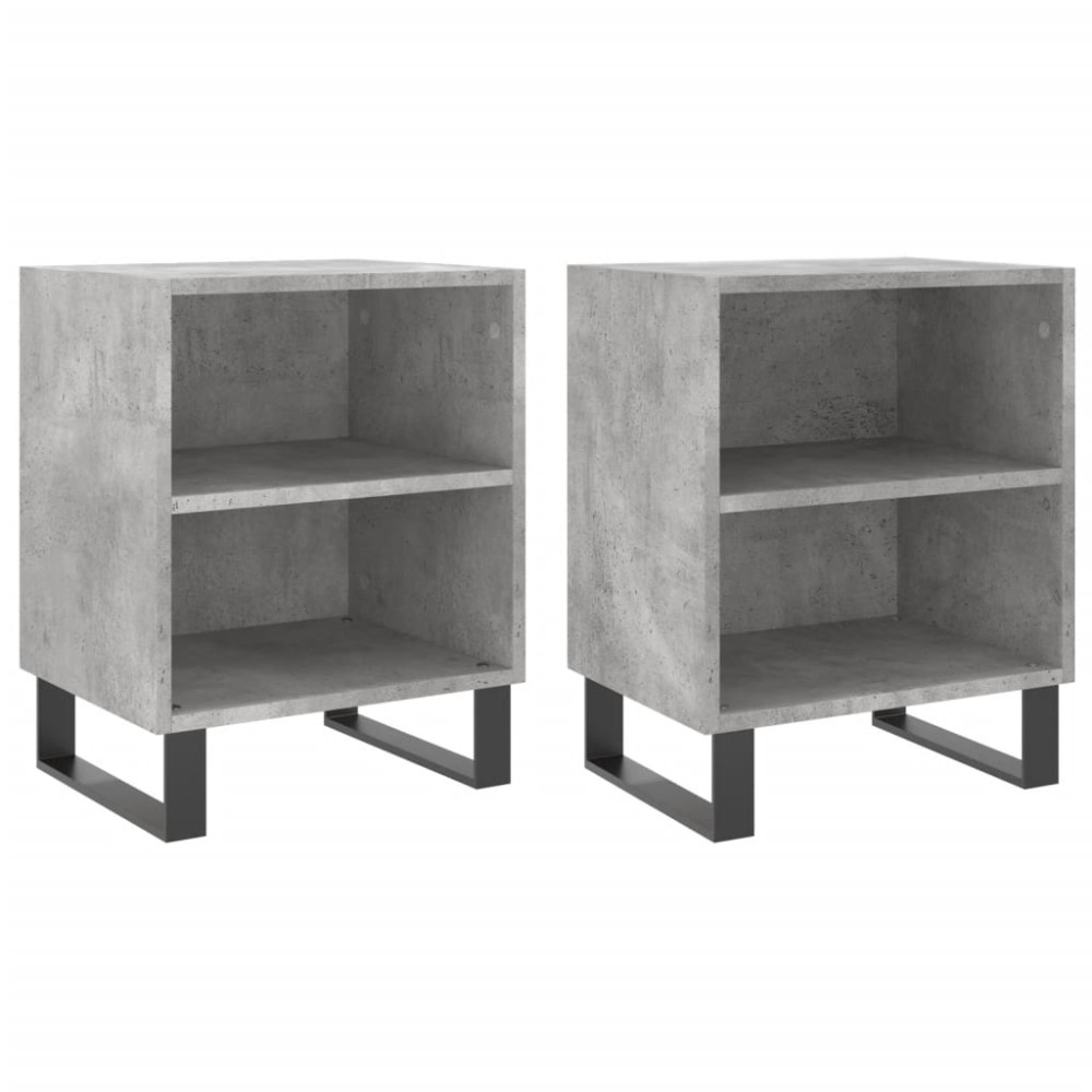 vidaXL Noptiere, 2 buc., gri beton, 40x30x50 cm, lemn compozit