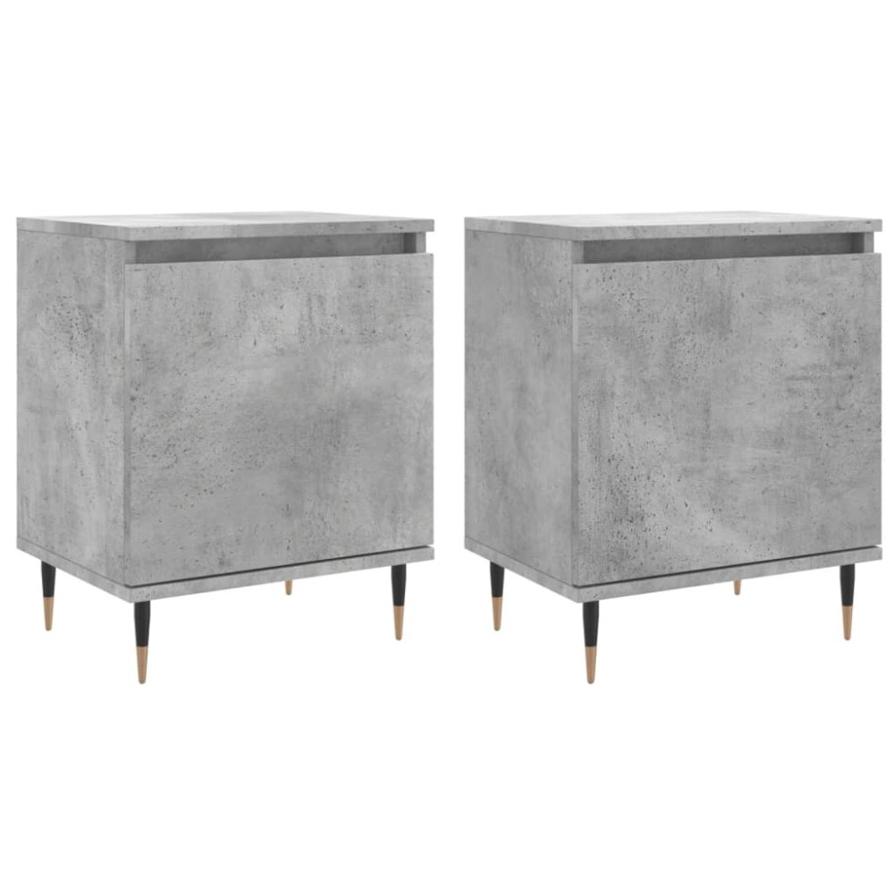vidaXL Noptiere, 2 buc., gri beton, 40x30x50 cm, lemn compozit