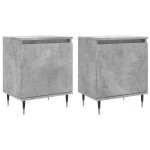 vidaXL Noptiere, 2 buc., gri beton, 40x30x50 cm, lemn compozit