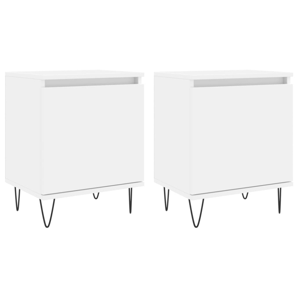 vidaXL Noptiere, 2 buc, alb, 40x30x50 cm, lemn compozit