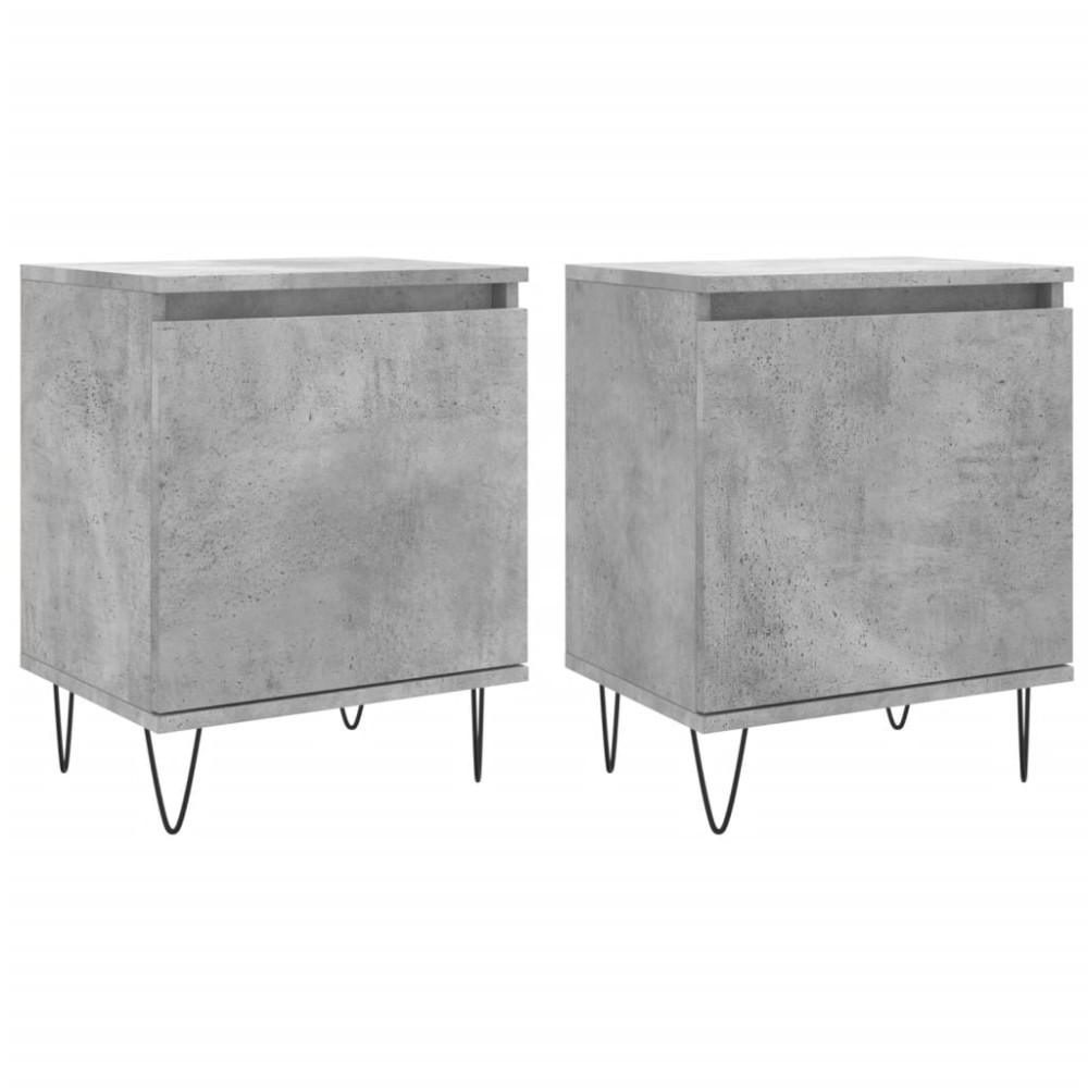vidaXL Noptiere, 2 buc., gri beton, 40x30x50 cm, lemn compozit