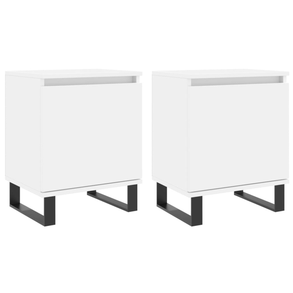 vidaXL Noptiere, 2 buc, alb, 40x30x50 cm, lemn compozit