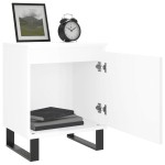 vidaXL Noptiere, 2 buc., alb extralucios, 40x30x50 cm, lemn compozit vidaXL Noptiere, 2 buc., alb extralucios, 40x30x50 cm, lemn compozit