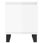 vidaXL Noptiere, 2 buc., alb extralucios, 40x30x50 cm, lemn compozit vidaXL Noptiere, 2 buc., alb extralucios, 40x30x50 cm, lemn compozit