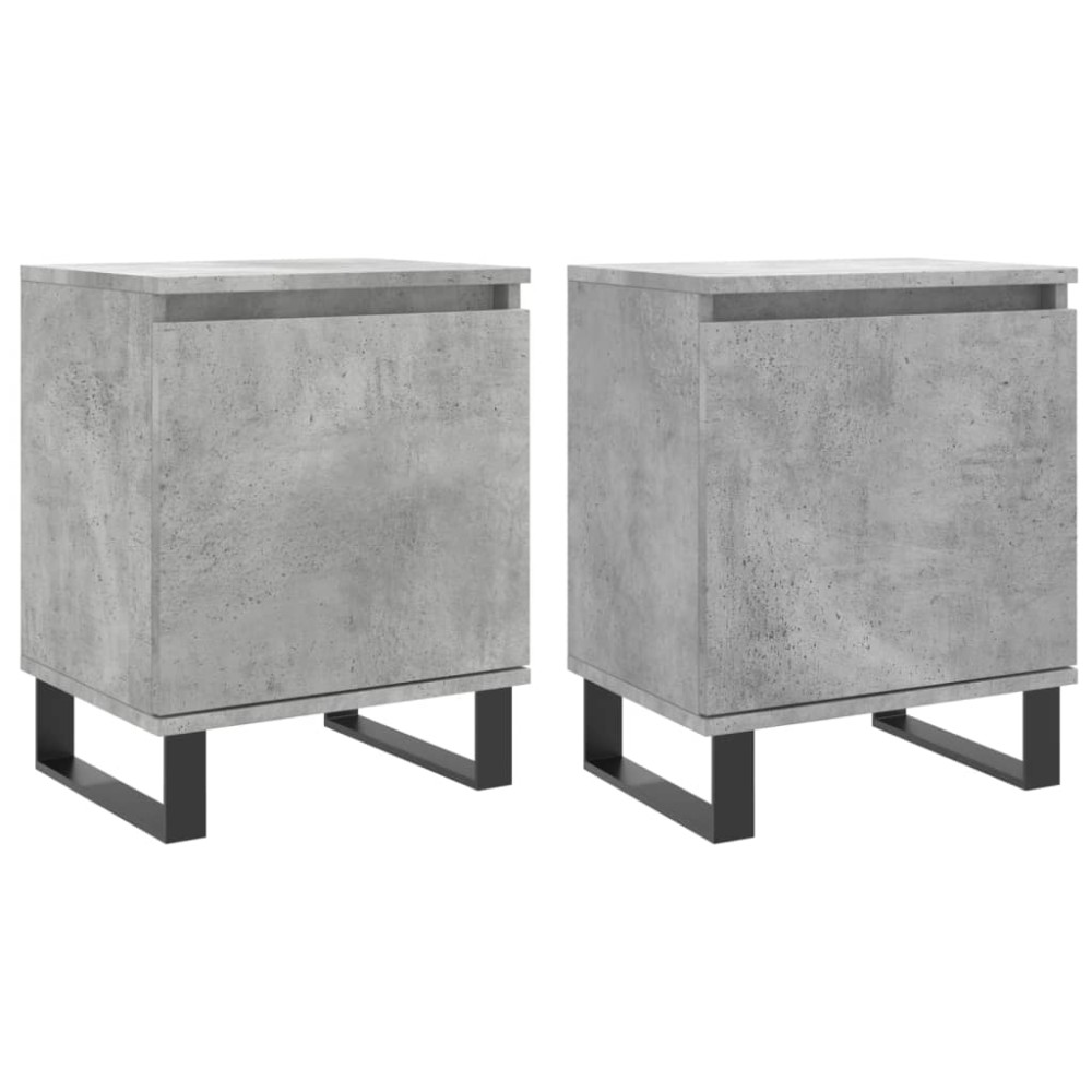 vidaXL Noptiere, 2 buc., gri beton, 40x30x50 cm, lemn compozit