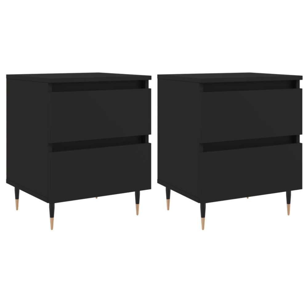 vidaXL Noptiere, 2 buc., negru, 40x35x50 cm, lemn compozit