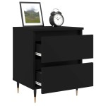 vidaXL Noptiere, 2 buc., negru, 40x35x50 cm, lemn compozit vidaXL Noptiere, 2 buc., negru, 40x35x50 cm, lemn compozit
