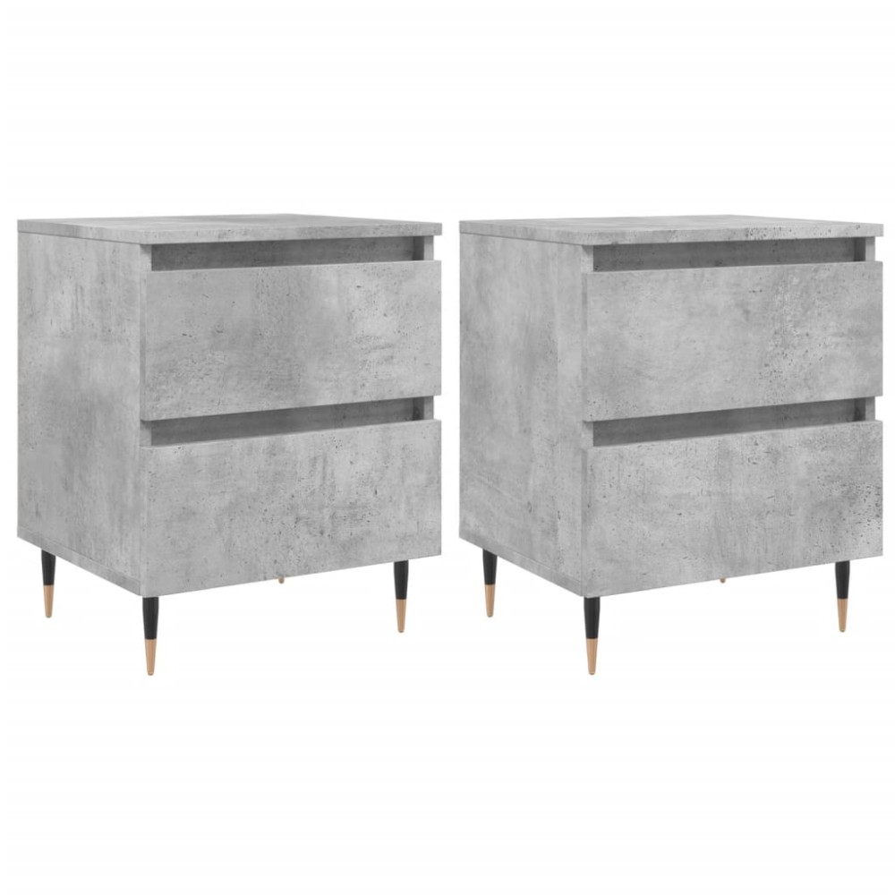 vidaXL Noptiere, 2 buc., gri beton, 40x35x50 cm, lemn compozit