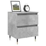 vidaXL Noptiere, 2 buc., gri beton, 40x35x50 cm, lemn compozit vidaXL Noptiere, 2 buc., gri beton, 40x35x50 cm, lemn compozit