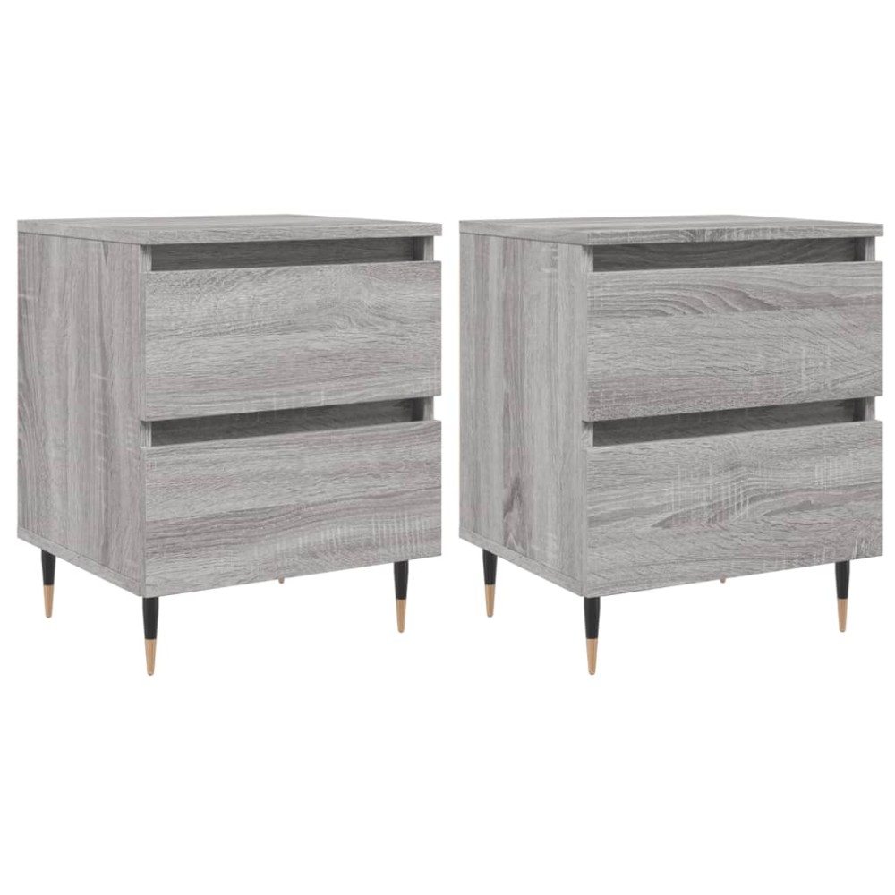 vidaXL Noptiere, 2 buc., gri sonoma, 40x35x50 cm, lemn compozit