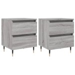 vidaXL Noptiere, 2 buc., gri sonoma, 40x35x50 cm, lemn compozit vidaXL Noptiere, 2 buc., gri sonoma, 40x35x50 cm, lemn compozit