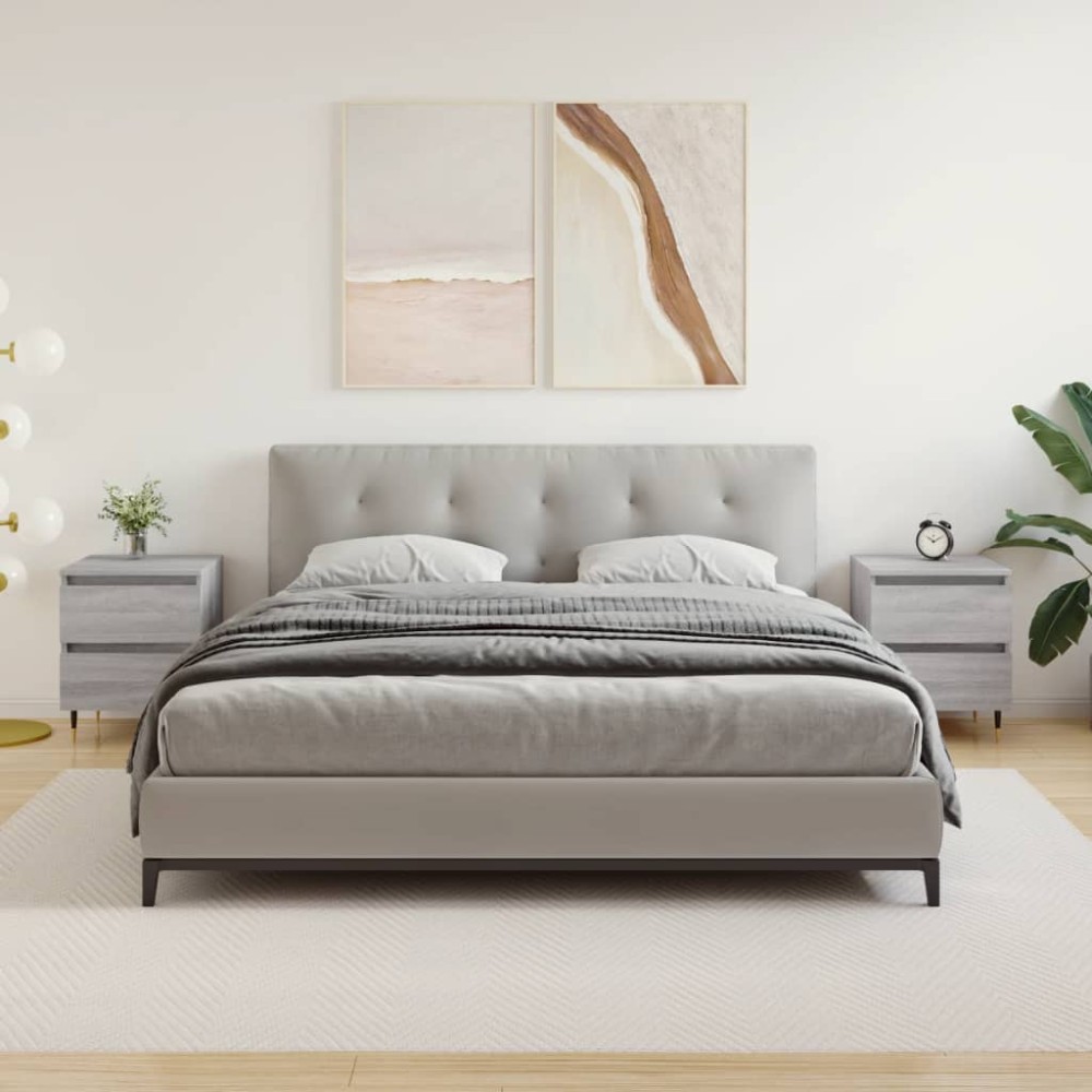 vidaXL Noptiere, 2 buc., gri sonoma, 40x35x50 cm, lemn compozit