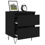 vidaXL Noptiere, 2 buc., negru, 40x35x50 cm, lemn compozit vidaXL Noptiere, 2 buc., negru, 40x35x50 cm, lemn compozit
