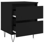 vidaXL Noptiere, 2 buc., negru, 40x35x50 cm, lemn compozit vidaXL Noptiere, 2 buc., negru, 40x35x50 cm, lemn compozit