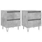 vidaXL Noptiere, 2 buc., gri beton, 40x35x50 cm, lemn compozit vidaXL Noptiere, 2 buc., gri beton, 40x35x50 cm, lemn compozit