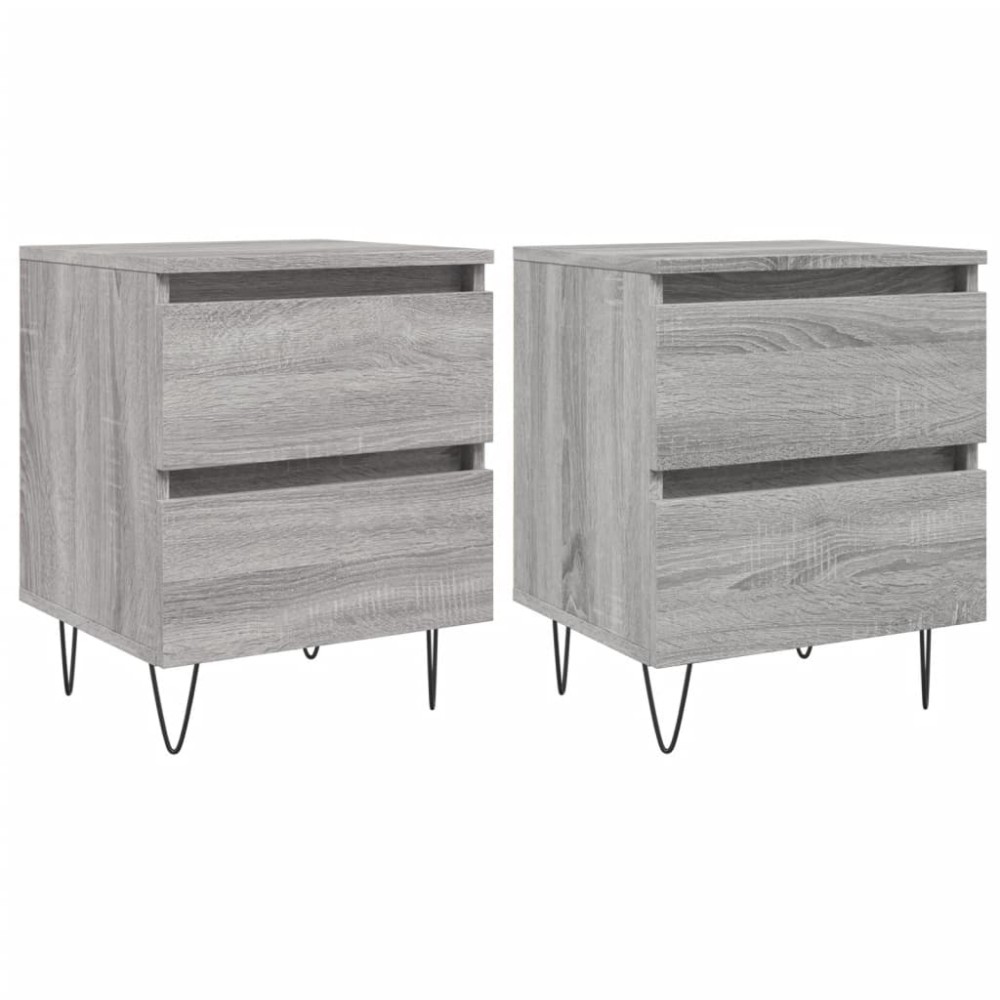 vidaXL Noptiere, 2 buc., gri sonoma, 40x35x50 cm, lemn compozit
