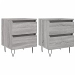 vidaXL Noptiere, 2 buc., gri sonoma, 40x35x50 cm, lemn compozit vidaXL Noptiere, 2 buc., gri sonoma, 40x35x50 cm, lemn compozit