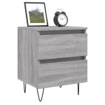 vidaXL Noptiere, 2 buc., gri sonoma, 40x35x50 cm, lemn compozit vidaXL Noptiere, 2 buc., gri sonoma, 40x35x50 cm, lemn compozit
